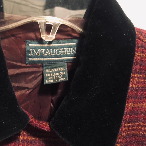 Wool Tweed Coin-Button Velvet Collar Jacket - Picture 2 of 11